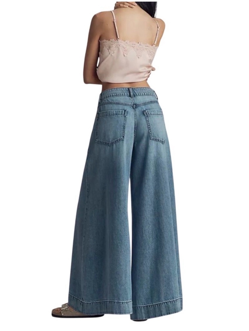 Anthropologie Pilcro Soft Light Blue Wide-Leg High-Rise Jeans - Picture 2 of 5